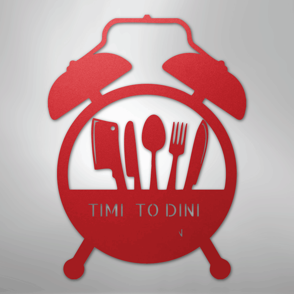 Custom Metal Wall Art - Personalized Kitchen Sign Red