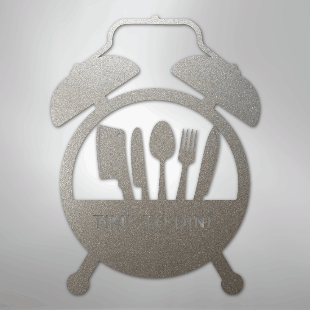 Custom Metal Wall Art - Personalized Kitchen Sign Silver