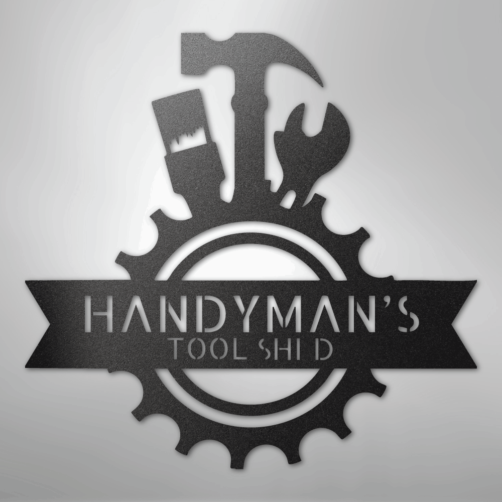 Custom Metal Wall Art - Personalized Tool Man Workshop Plaque