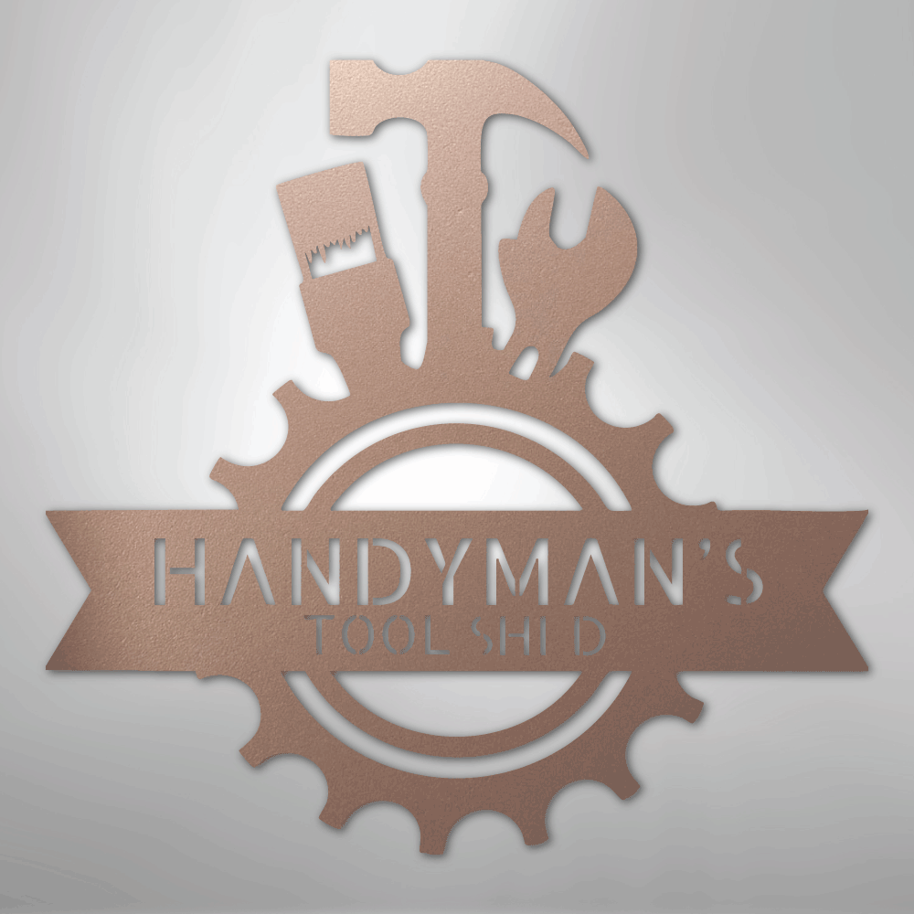 Custom Metal Wall Art - Personalized Tool Man Workshop Plaque Rose