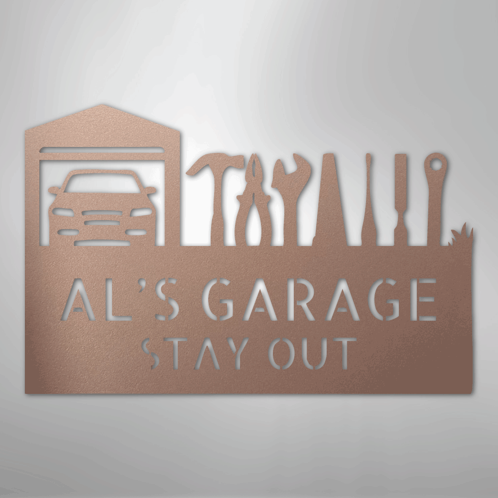 Custom Metal Wall Art - Personalized Garage Sign Rose