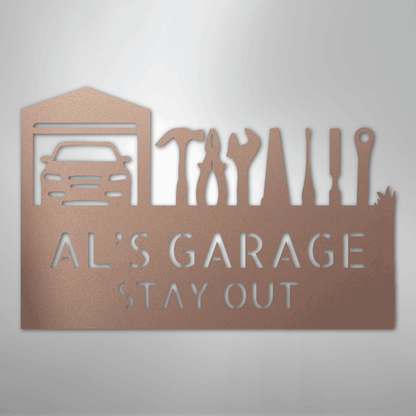 Custom Metal Wall Art - Personalized Garage Sign Rose