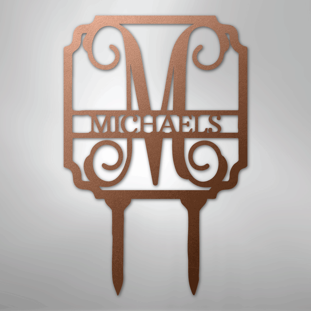 Custom Metal Yard Art - Personalized Garden Stake Copper