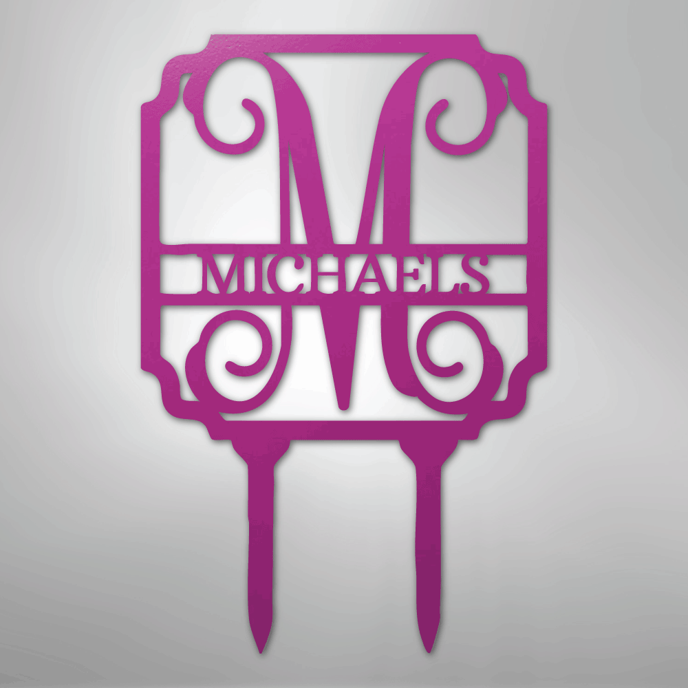 Custom Metal Yard Art - Personalized Garden Stake Purple