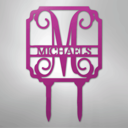 Custom Metal Yard Art - Personalized Garden Stake Purple