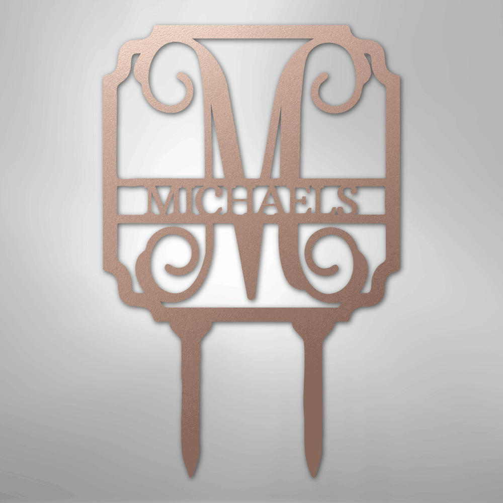 Custom Metal Yard Art - Personalized Garden Stake Rose