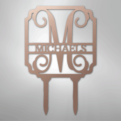 Custom Metal Yard Art - Personalized Garden Stake Rose