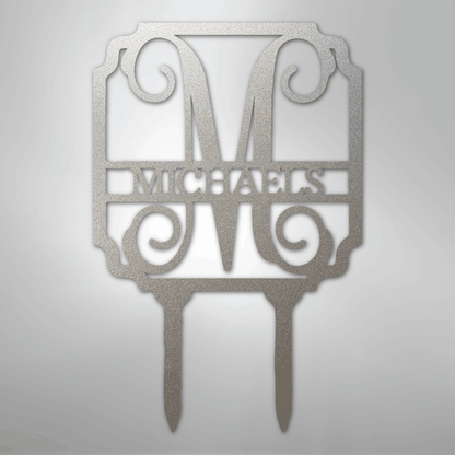 Custom Metal Yard Art - Personalized Garden Stake Silver