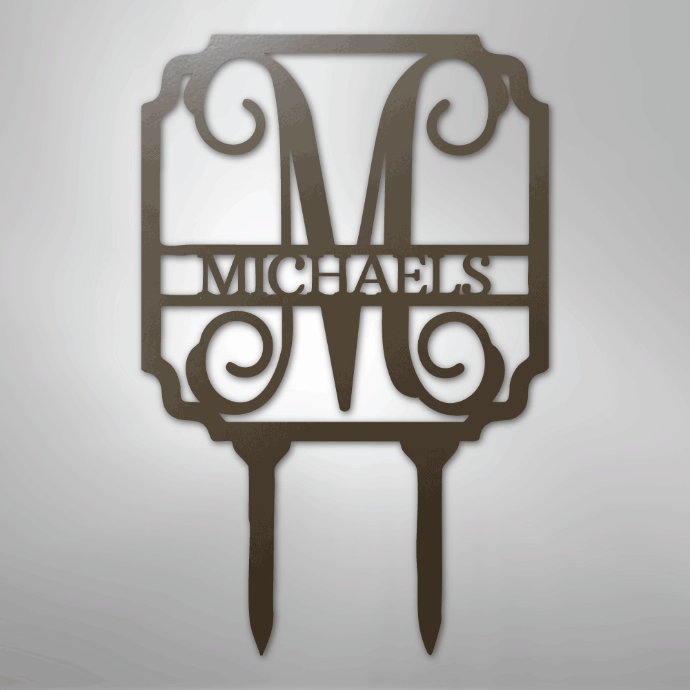 Custom Metal Yard Art - Personalized Garden Stake Stone