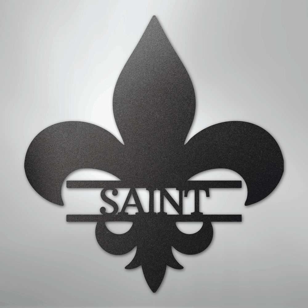 Custom Metal Wall Art - Personalized Fleur De Lis Monogram Plaque