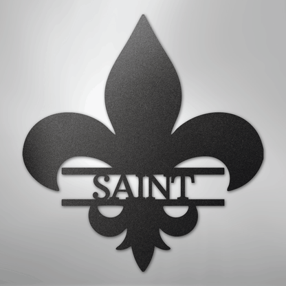 Custom Metal Wall Art - Personalized Fleur De Lis Monogram Plaque