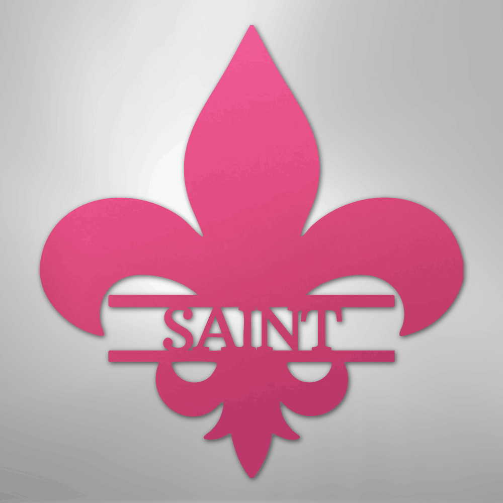 Custom Metal Wall Art - Personalized Fleur De Lis Monogram Plaque Pink