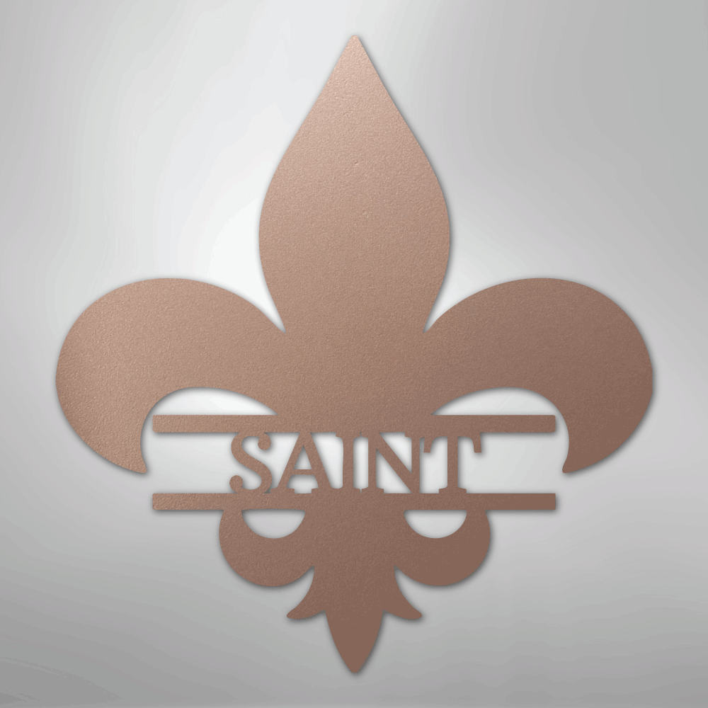 Custom Metal Wall Art - Personalized Fleur De Lis Monogram Plaque Rose