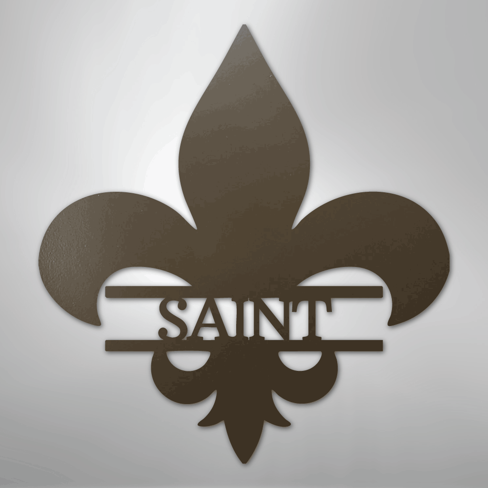 Custom Metal Wall Art - Personalized Fleur De Lis Monogram Plaque Stone