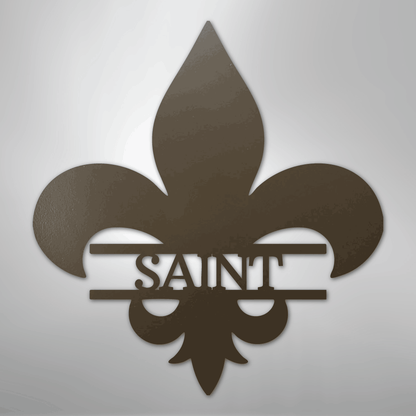 Custom Metal Wall Art - Personalized Fleur De Lis Monogram Plaque Stone