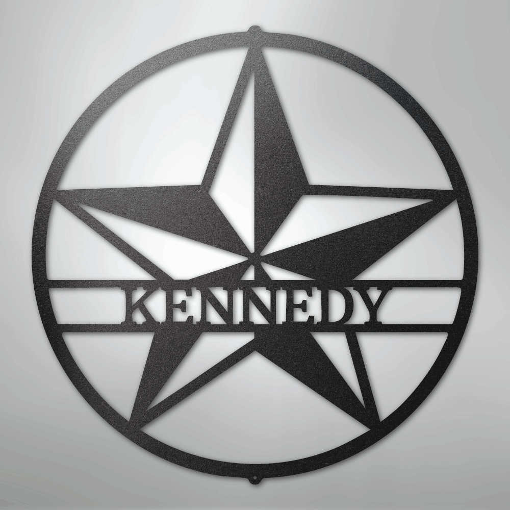 Custom Metal Wall Art - Personalized Lone Star Name Sign