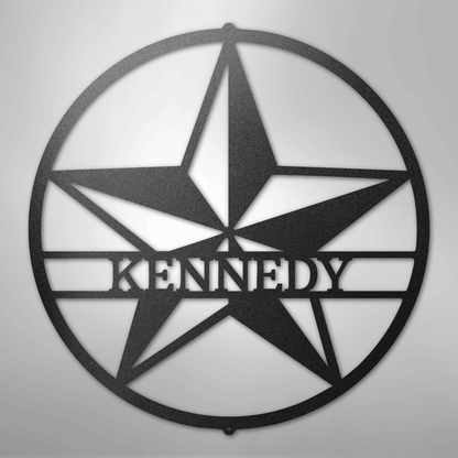 Custom Metal Wall Art - Personalized Lone Star Name Sign