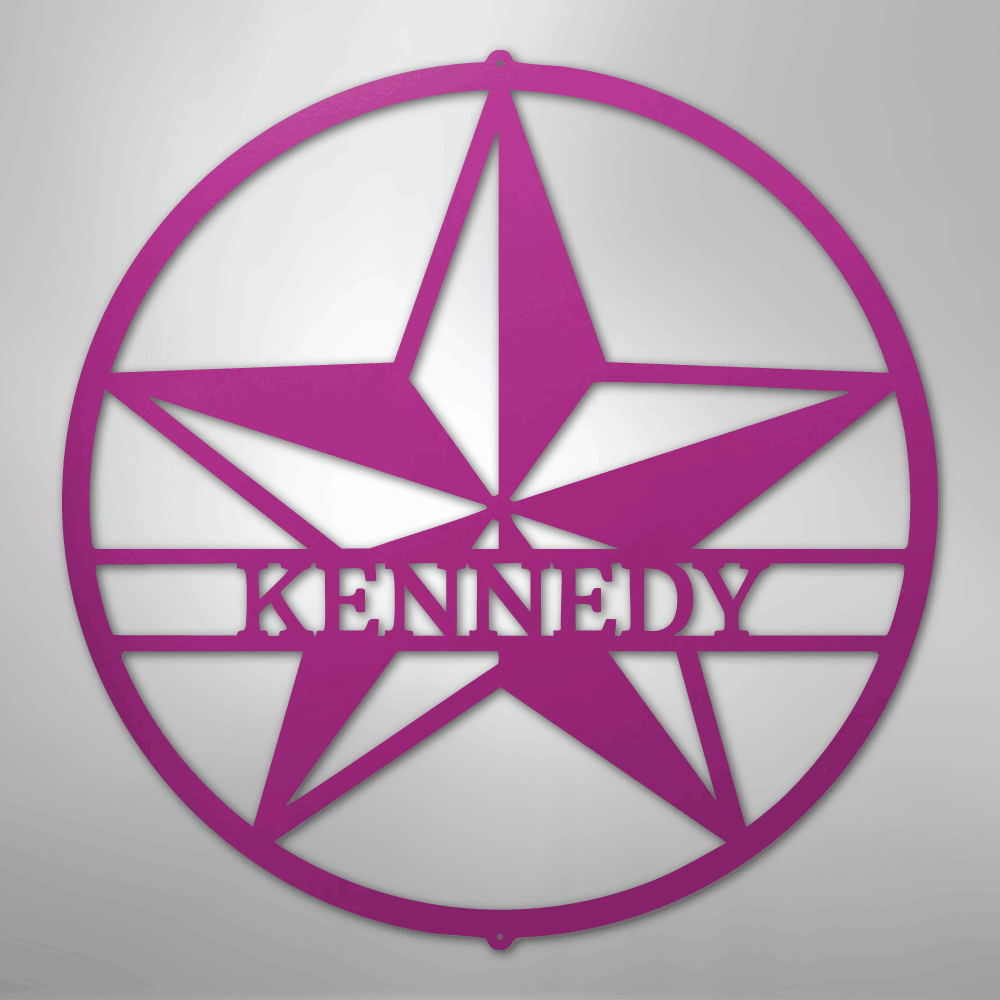 Custom Metal Wall Art - Personalized Lone Star Name Sign Purple