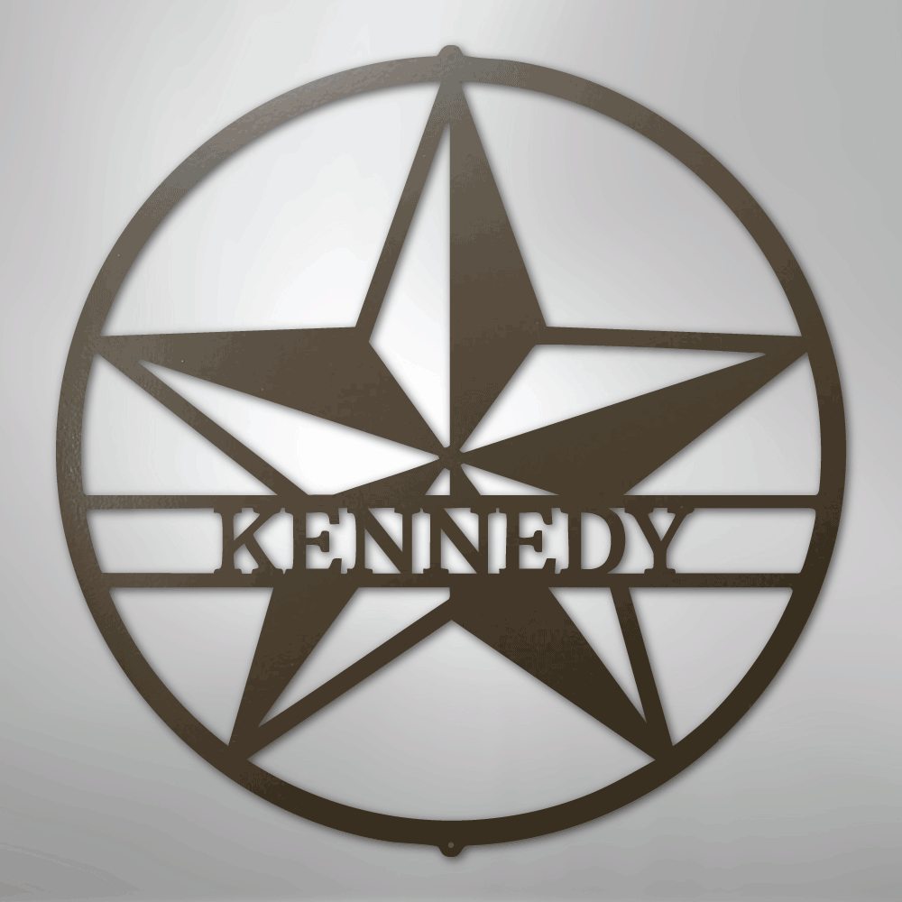 Custom Metal Wall Art - Personalized Lone Star Name Sign Stone
