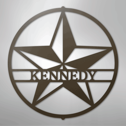 Custom Metal Wall Art - Personalized Lone Star Name Sign Stone