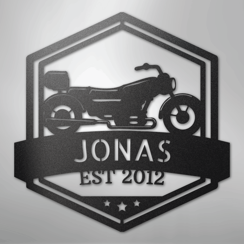 Custom Metal Wall Art - Personalized Motorbike Sign