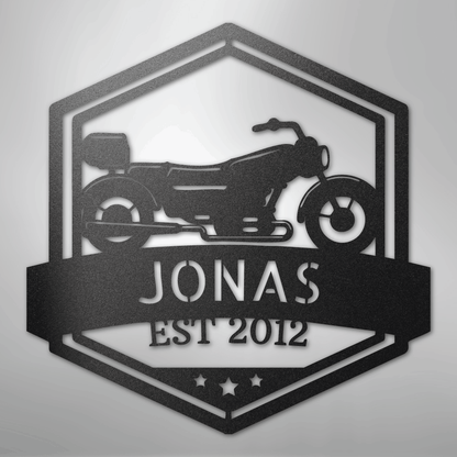 Custom Metal Wall Art - Personalized Motorbike Sign