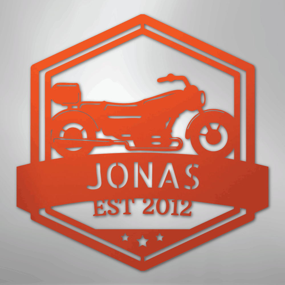 Custom Metal Wall Art - Personalized Motorbike Sign