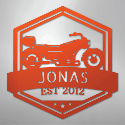 Custom Metal Wall Art - Personalized Motorbike Sign
