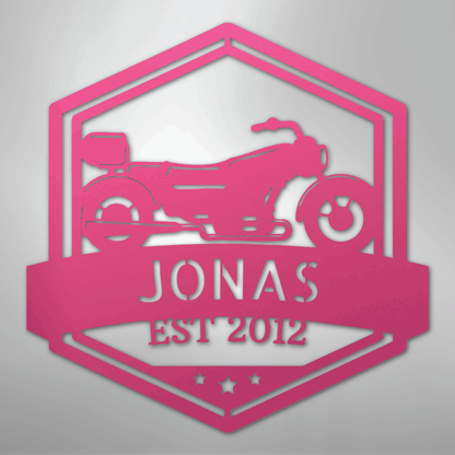 Custom Metal Wall Art - Personalized Motorbike Sign