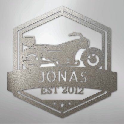 Custom Metal Wall Art - Personalized Motorbike Sign