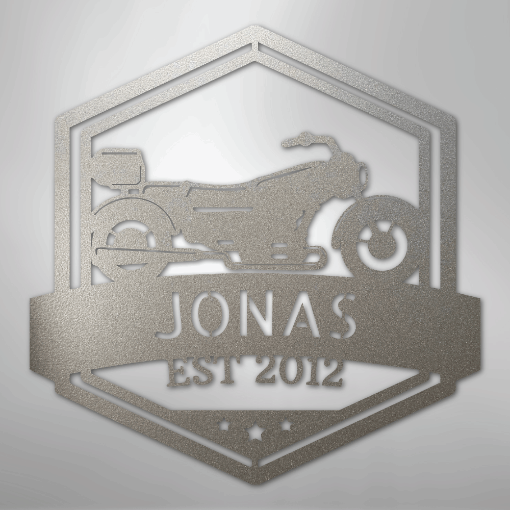 Custom Metal Wall Art - Personalized Motorbike Sign