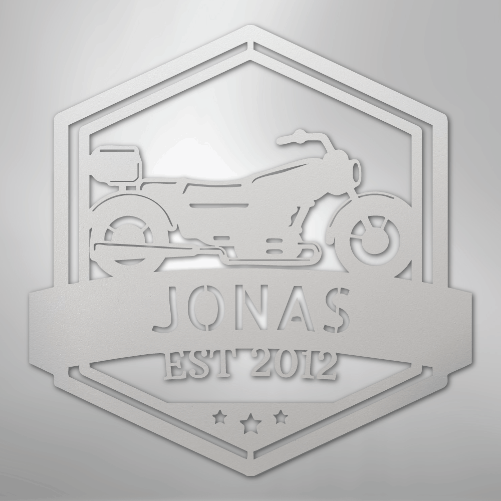 Custom Metal Wall Art - Personalized Motorbike Sign