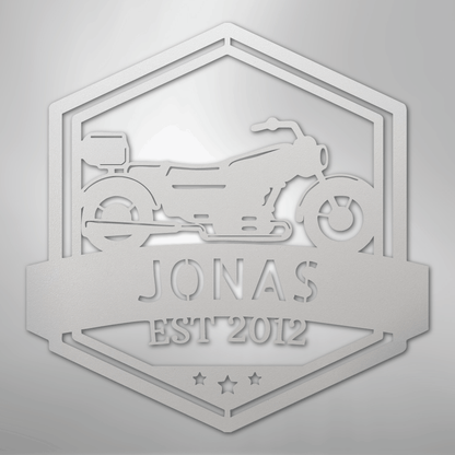 Custom Metal Wall Art - Personalized Motorbike Sign