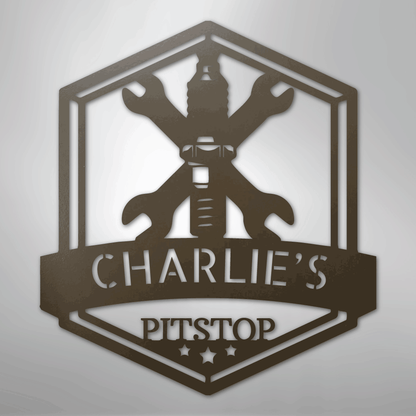Custom Metal Wall Art - Personalized Garage Sign Stone