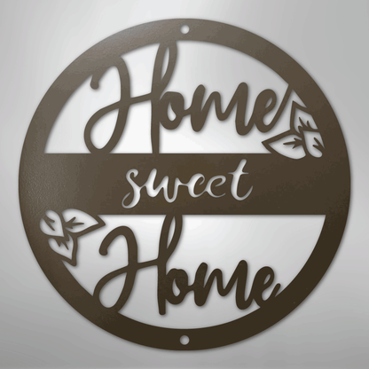 Metal Wall Art - Home Sweet Home Name Sign Stone