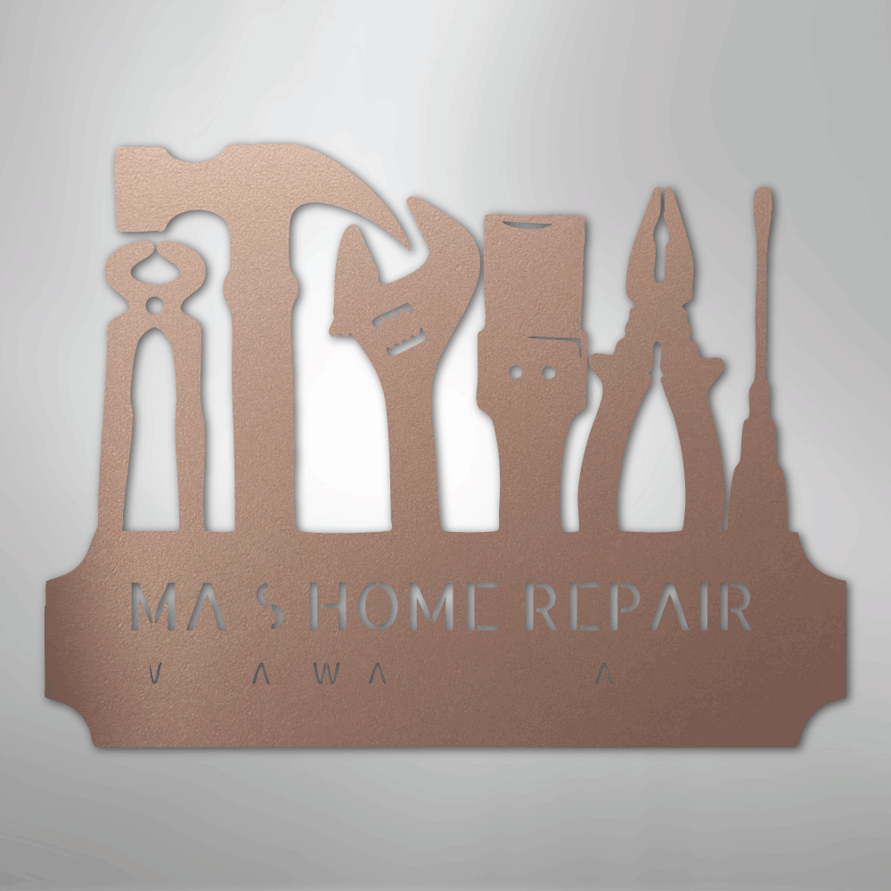 Custom Metal Wall Art - Personalized Workshop Sign Rose