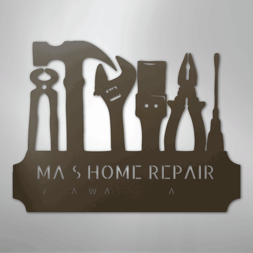 Custom Metal Wall Art - Personalized Workshop Sign Stone