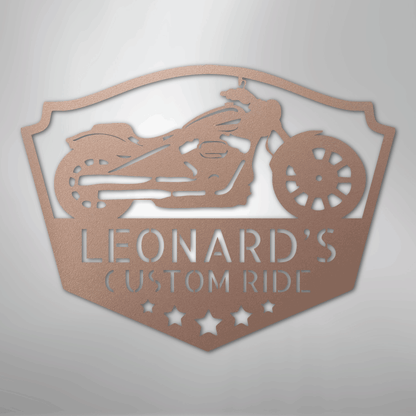 Custom Metal Wall Art - Personalized Biker Sign Rose