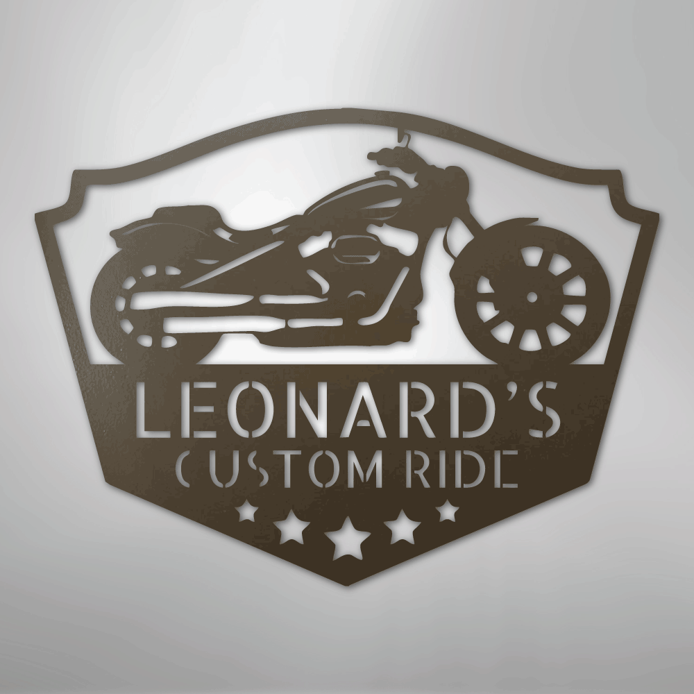 Custom Metal Wall Art - Personalized Biker Sign Stone