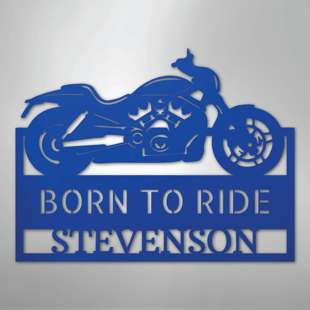 Custom Metal Wall Art - Personalized Car Garage Steel sign Blue