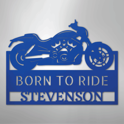 Custom Metal Wall Art - Personalized Car Garage Steel sign Blue
