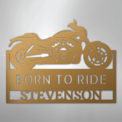 Custom Metal Wall Art - Personalized Car Garage Steel sign Gold