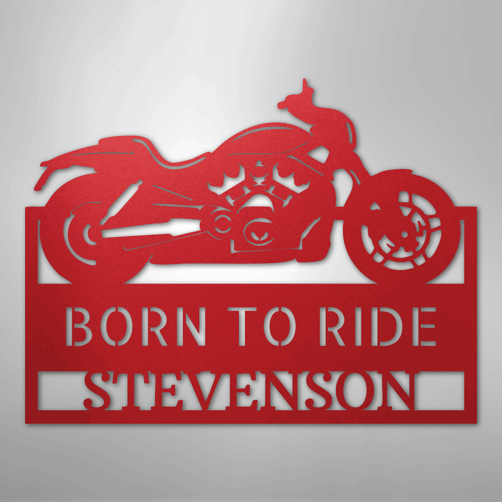 Custom Metal Wall Art - Personalized Car Garage Steel sign Red