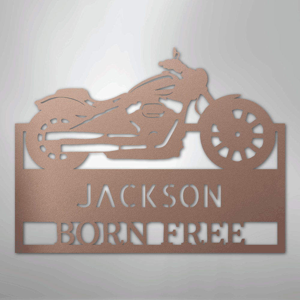 Custom Metal Wall Art - Personalized Biker Sign Rose