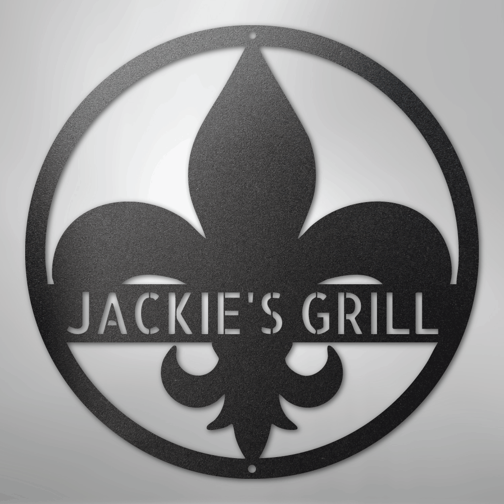 Custom Metal Wall Art - Personalized Fleur De Lis Sign