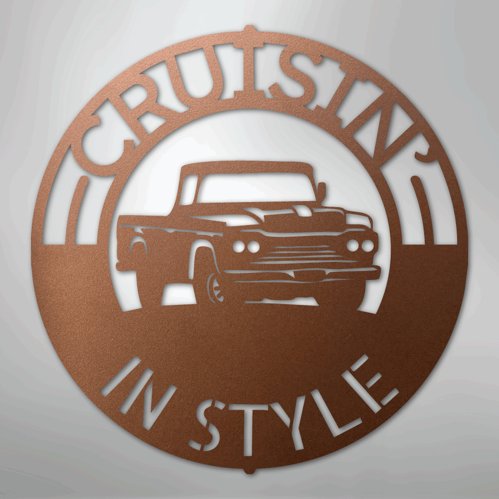 Custom Metal Wall Art - Personalized Truck Sign Copper
