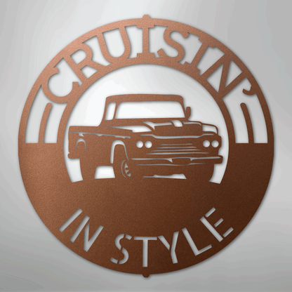 Custom Metal Wall Art - Personalized Truck Sign Copper