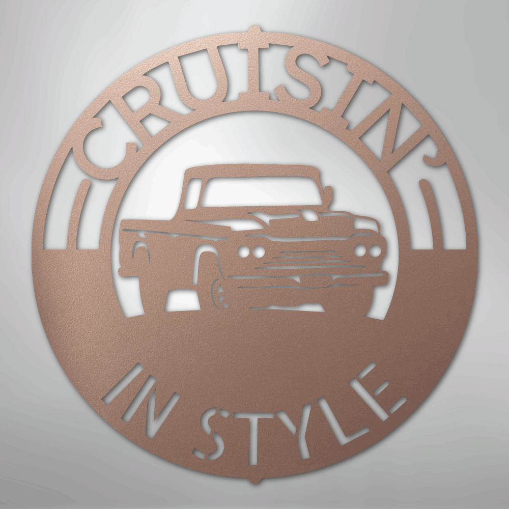 Custom Metal Wall Art - Personalized Truck Sign Rose