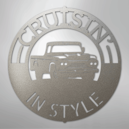 Custom Metal Wall Art - Personalized Truck Sign Silver