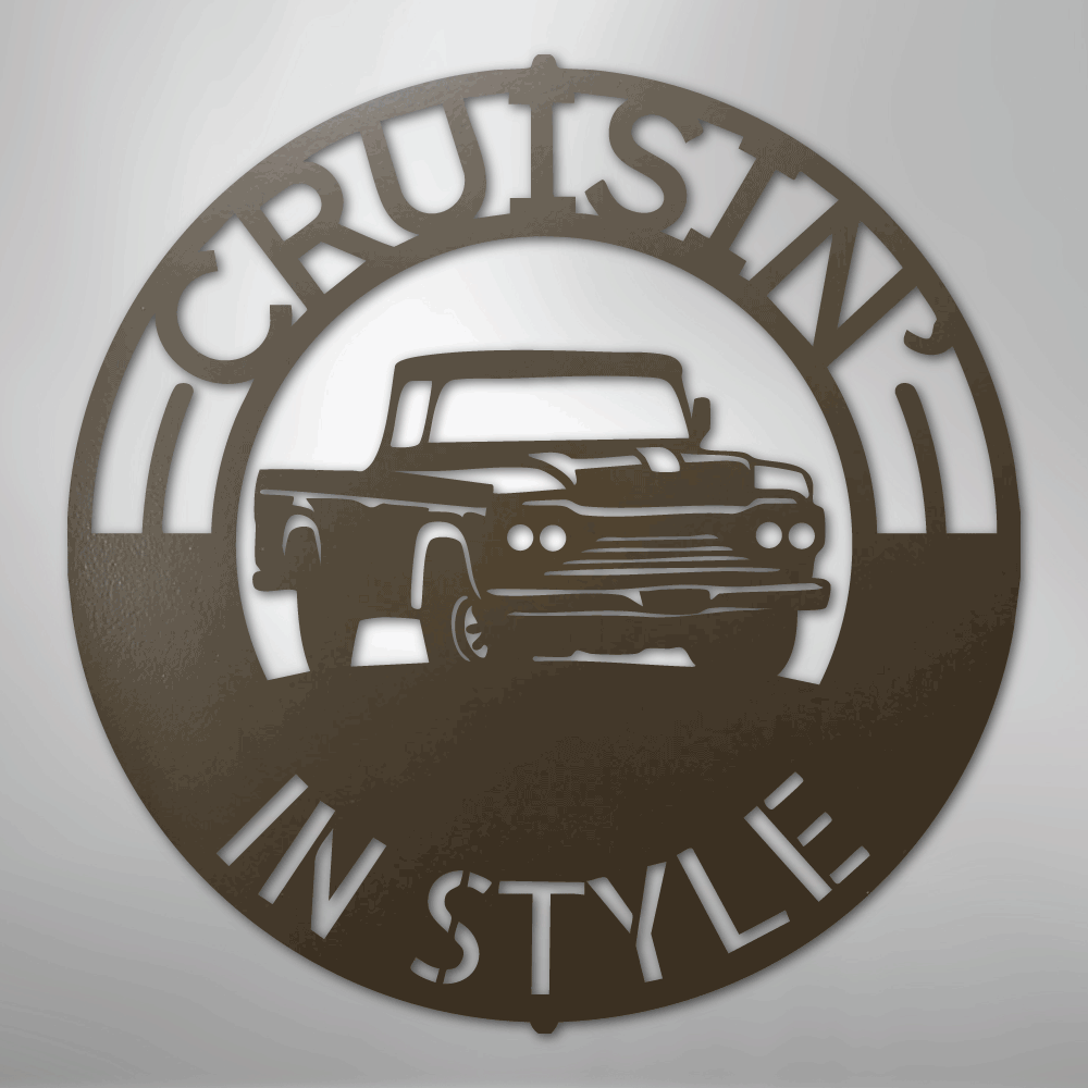 Custom Metal Wall Art - Personalized Truck Sign Stone